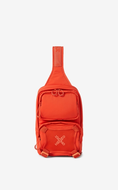 Kenzo Men Kenzo Sport Backpack With Strap Deep Orange
